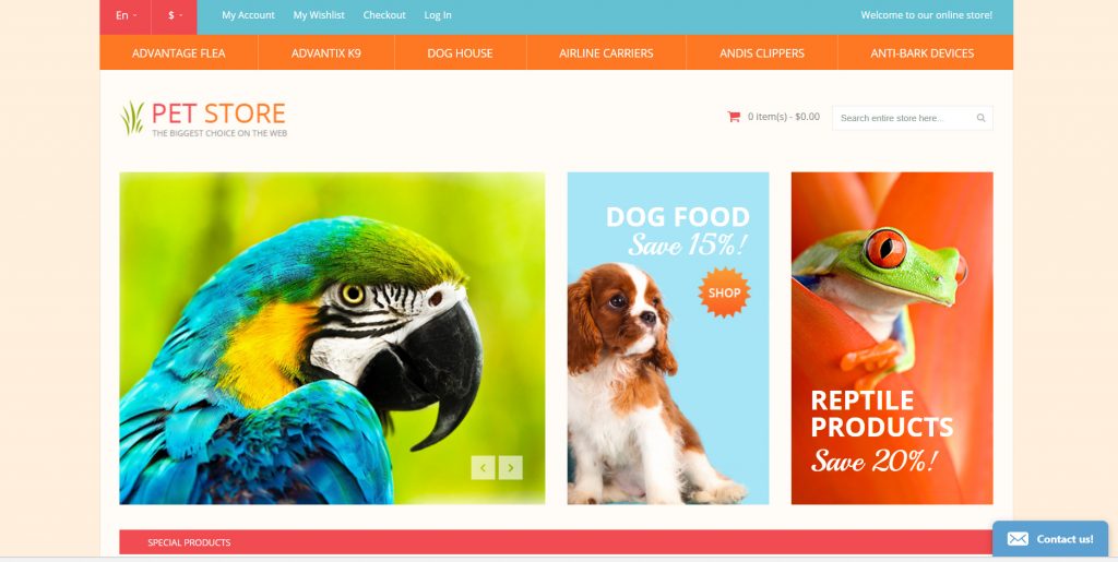 eCommerce Pet Store Responsive Website | Techquin